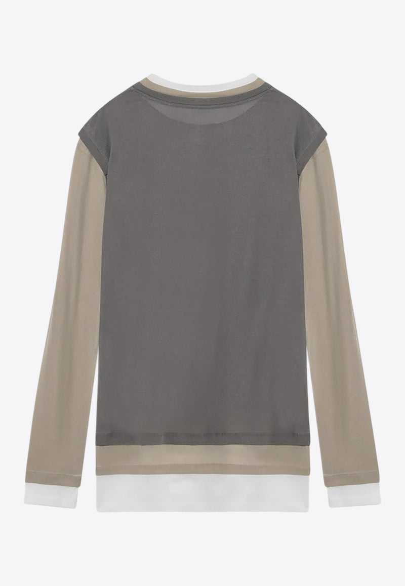 Miu Miu Logo Patch Layered Mini T-shirt Dress Multicolor MJA906OOO11QG/R_MIU-F04MU