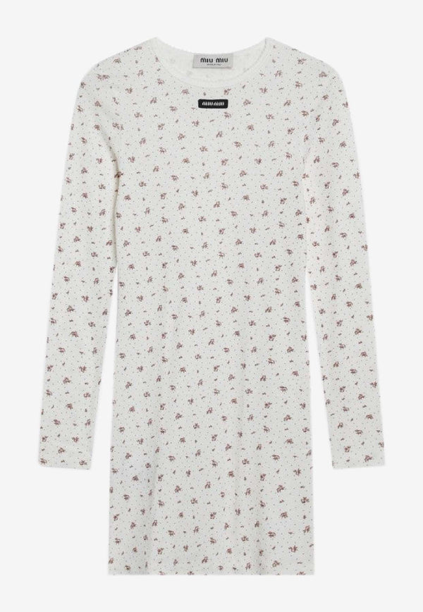 Miu Miu Printed Mini Dress MJA914OOO18ZU/S_MIU-F0O7V