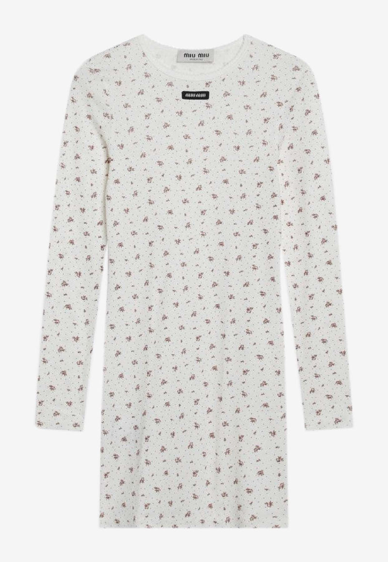 Miu Miu Printed Mini Dress MJA914OOO18ZU/S_MIU-F0O7V