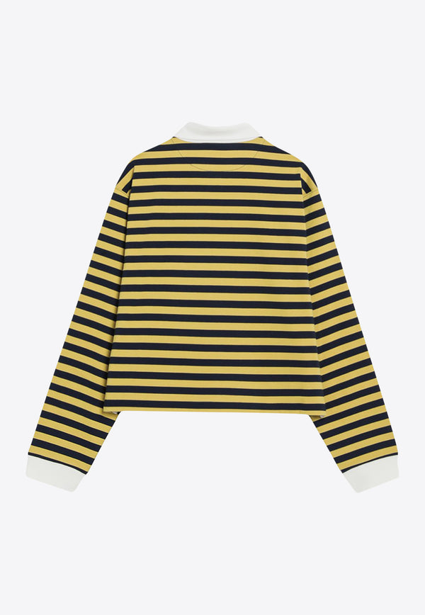 Miu Miu Striped Long-Sleeved Polo T-shirt Yellow MJL075OOO17OU/R_MIU-F03QG