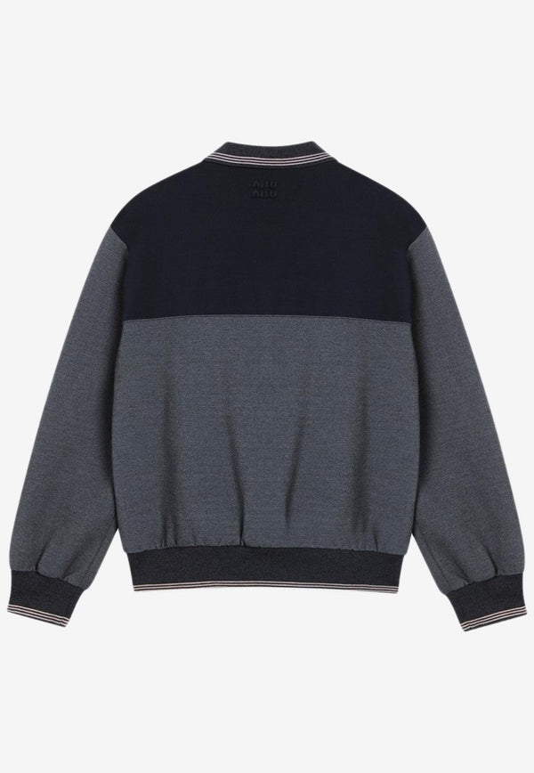 Miu Miu Colorblocked Zip Sweatshirt Gray MJLA01OOO18FX/R_MIU-F0P8O