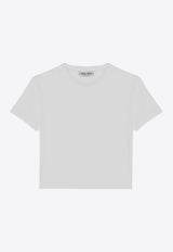 Miu Miu Logo Patch Crewneck T-shirt White MJN4831YXT/P_MIU-F0009