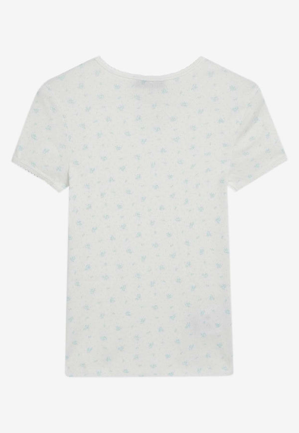 Miu Miu Logo-Printed Crewneck T-shirt MJNA08OOO18ZU/S_MIU-F0AZ1