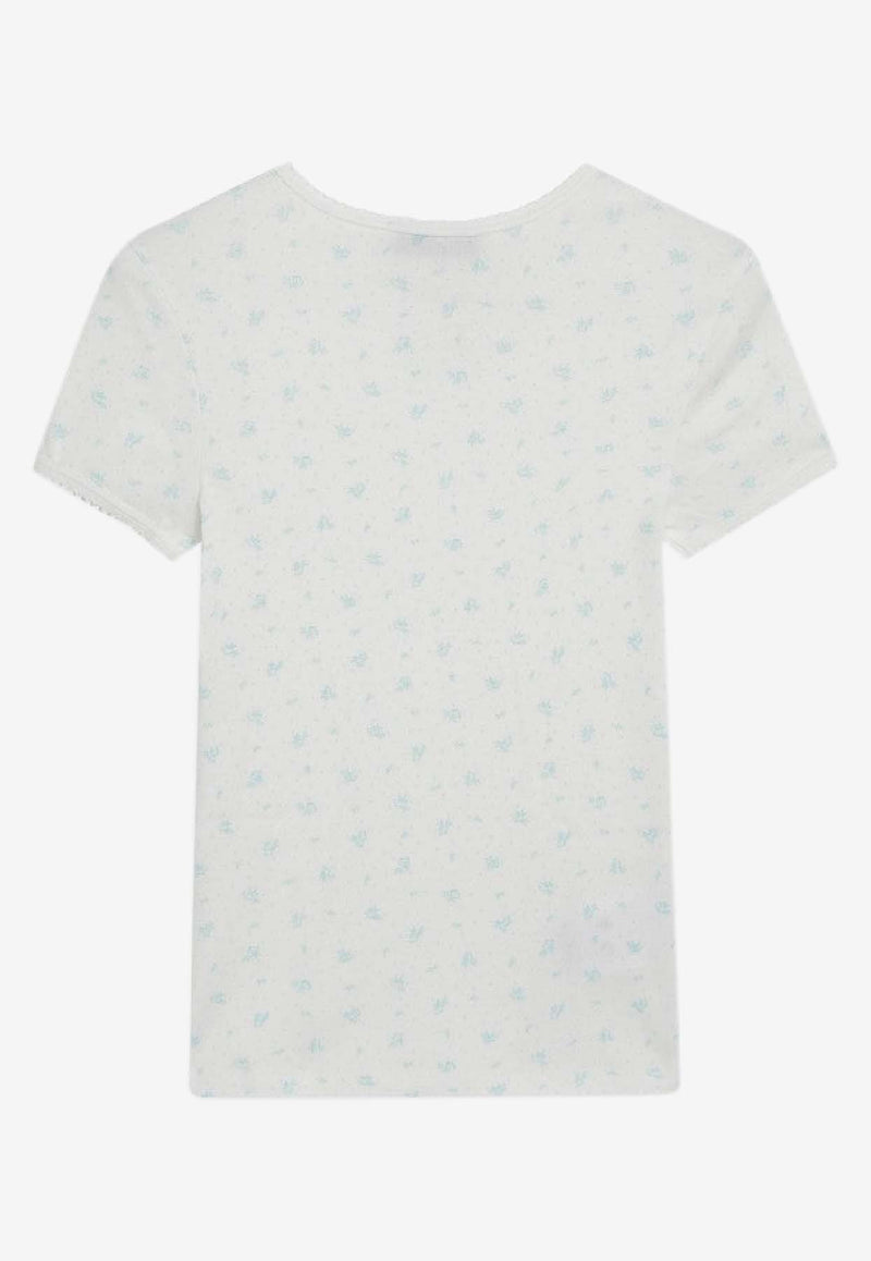 Miu Miu Logo-Printed Crewneck T-shirt MJNA08OOO18ZU/S_MIU-F0AZ1