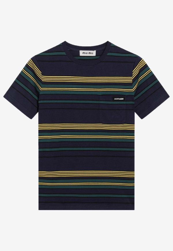 Miu Miu Logo-Printed Crewneck T-shirt MJNA09OOO18ZV/S_MIU-F0V9D