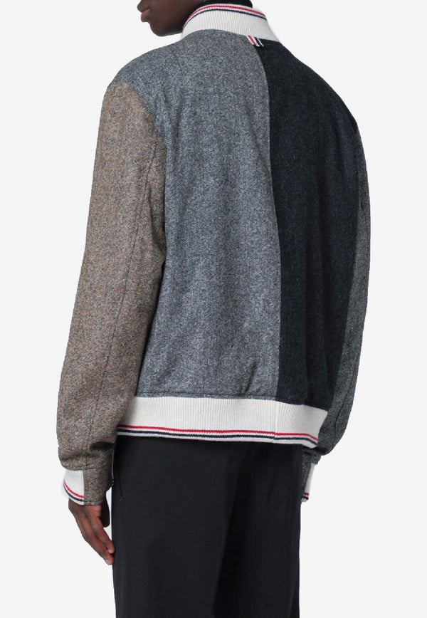 Thom Browne Colorblocked Wool Bomber Jacket Multicolor MJO099F05385/R_THOMB-996