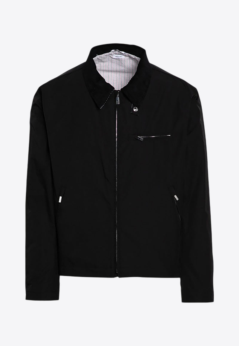 Thom Browne Grosgrain Stripes Zip-Up Jacket Black MJO221C07110/P_THOMB-001