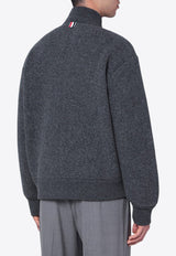 Thom Browne Zip-Up Wool Cardigan Gray MJT526AJ0100/R_THOMB-015