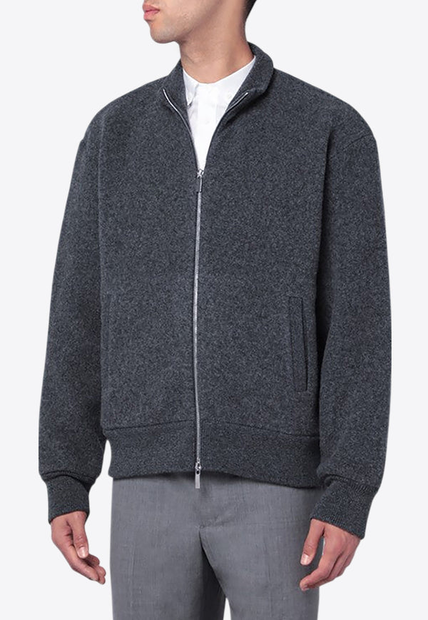 Thom Browne Zip-Up Wool Cardigan Gray MJT526AJ0100/R_THOMB-015