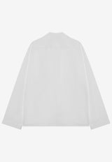 Miu Miu Long-Sleeved Poplin Shirt White MK1884OOO15UL/Q_MIU-F0009