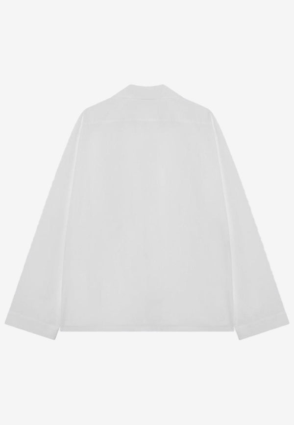 Miu Miu Long-Sleeved Poplin Shirt White MK1884OOO15UL/Q_MIU-F0009