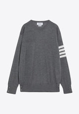 Thom Browne 4-bar Stripes Wool Sweater Gray MKA002AD00014/O_THOMB-038