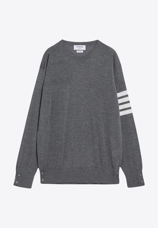 Thom Browne 4-bar Stripes Wool Sweater Gray MKA002AD00014/O_THOMB-038