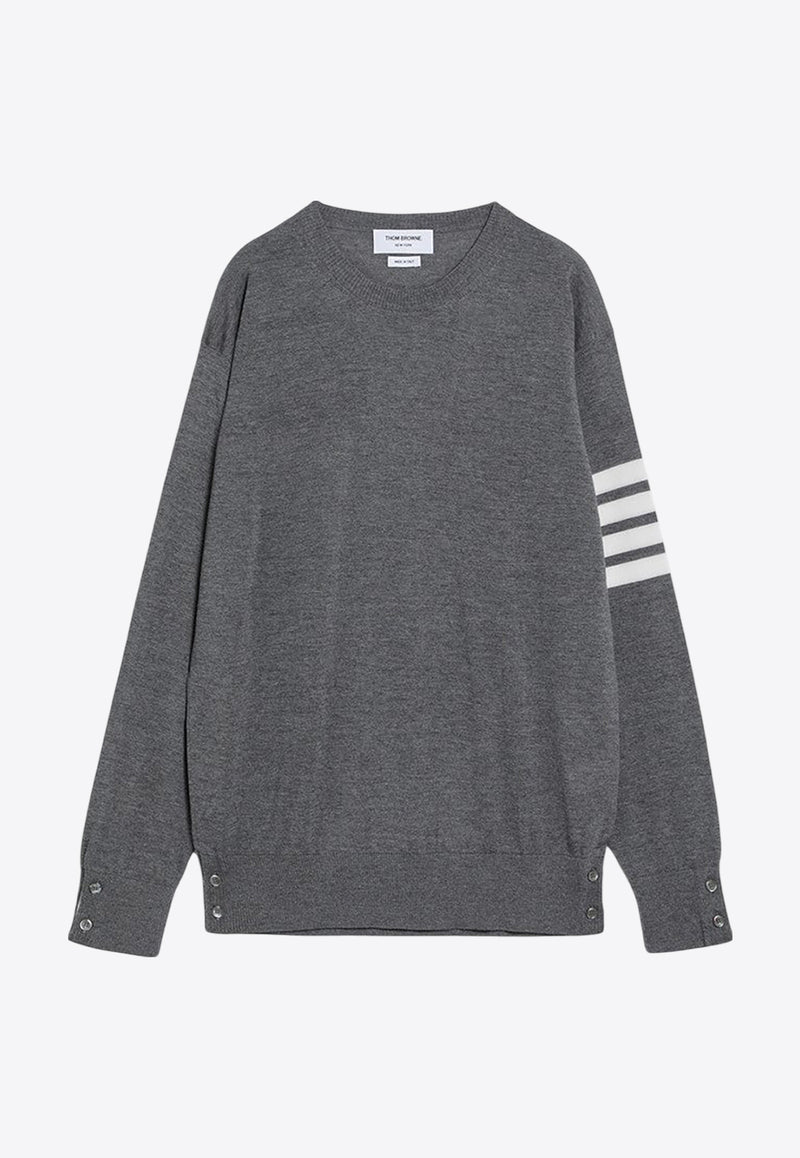 Thom Browne 4-bar Stripes Wool Sweater Gray MKA002AD00014/O_THOMB-038