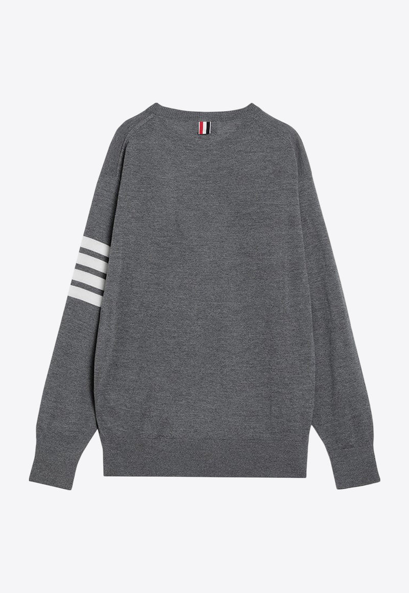 Thom Browne 4-bar Stripes Wool Sweater Gray MKA002AD00014/O_THOMB-038