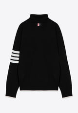 Thom Browne 4-bar Stripes High-Neck Wool Sweater Black MKA512DY1014/P_THOMB-001