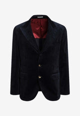 Brunello Cucinelli Single-Breasted Corduroy Blazer Blue ML4627BFDCO/R_CUCIN-C5755