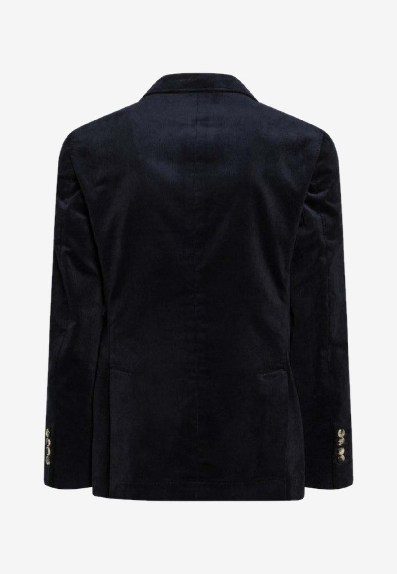 Brunello Cucinelli Single-Breasted Corduroy Blazer Blue ML4627BFDCO/R_CUCIN-C5755