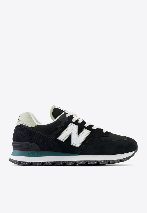New Balance 574 Low-Top Sneakers in Black with White ML574DBW