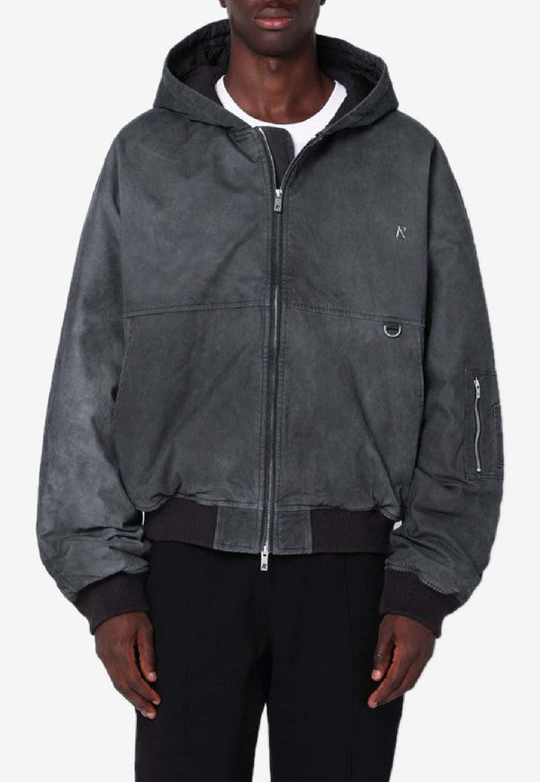 Represent Zip-Up Faded Hooded Sweatshirt Black MLM100127DE/R_REPRE-02