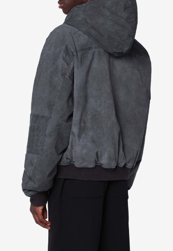 Represent Zip-Up Faded Hooded Sweatshirt Black MLM100127DE/R_REPRE-02