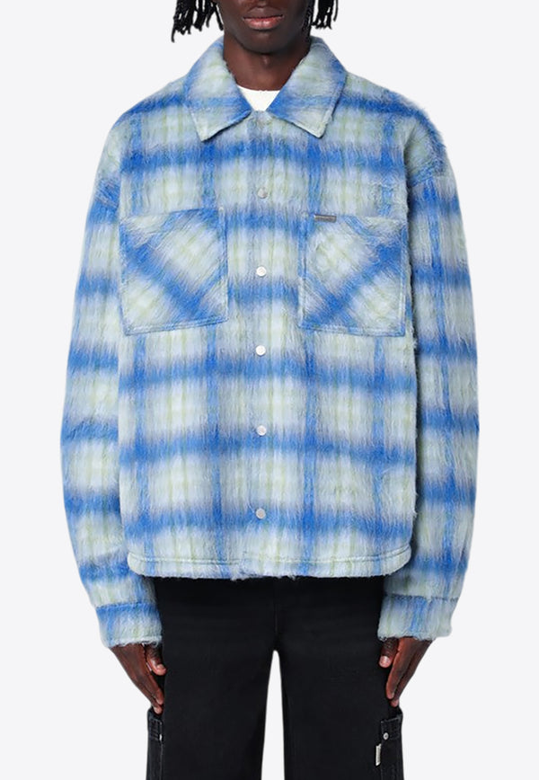 Represent Textured Checked Long-Sleeved Shirt  Blue MLM2160WO/P_REPRE-196