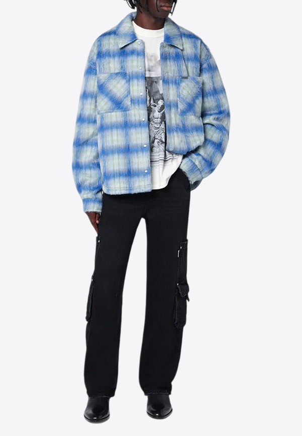 Represent Textured Checked Long-Sleeved Shirt  Blue MLM2160WO/P_REPRE-196