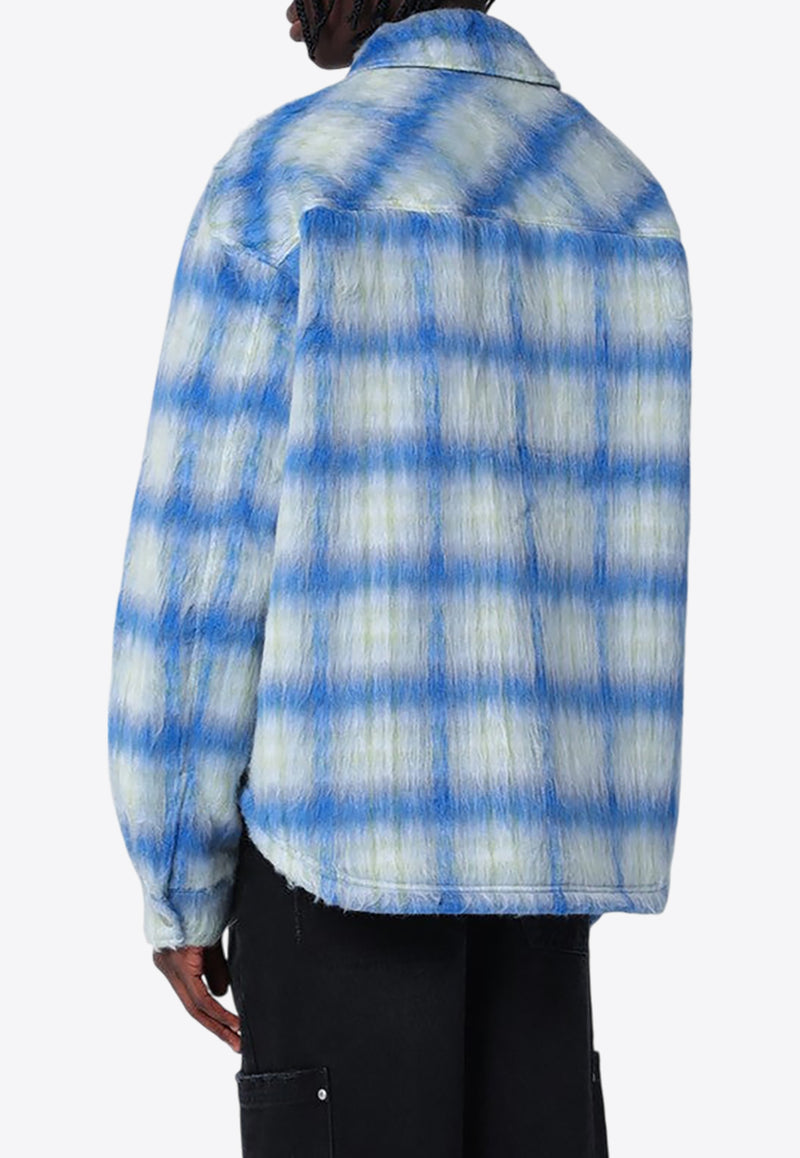 Represent Textured Checked Long-Sleeved Shirt  Blue MLM2160WO/P_REPRE-196