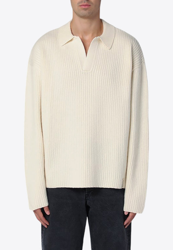 Represent Wool-Blend Polo Sweater Ivory MLM3068WO/P_REPRE-227