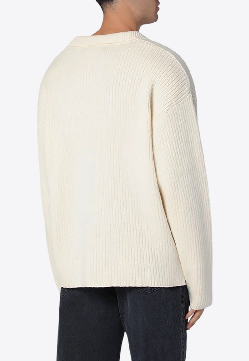 Represent Wool-Blend Polo Sweater Ivory MLM3068WO/P_REPRE-227