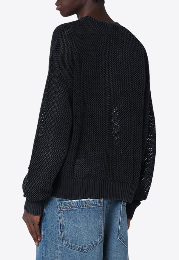 Represent Open Gauge Knit Sweater Black MLM3821CO/Q_REPRE-01