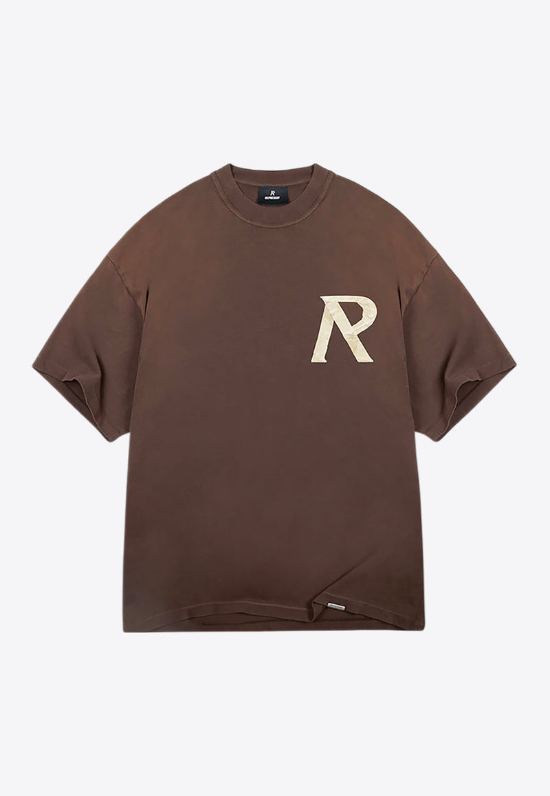 Represent Masking Tape Initial Print T-shirt Brown MLM4208BROWN