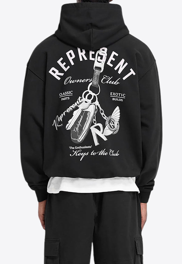 Represent Keys To The Club Printed Hooded Sweatshirt Black MLM4240-001BLACK