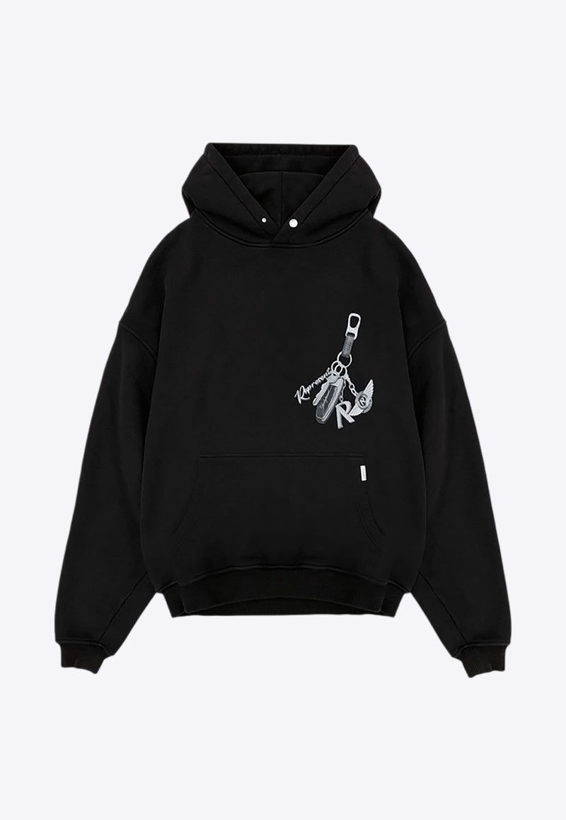 Represent Keys To The Club Printed Hooded Sweatshirt Black MLM4240-001BLACK