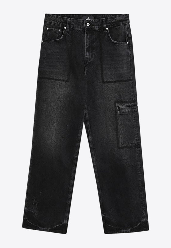 Represent Faded Straight-Leg Jeans Black MLM61042DE/Q_REPRE-01