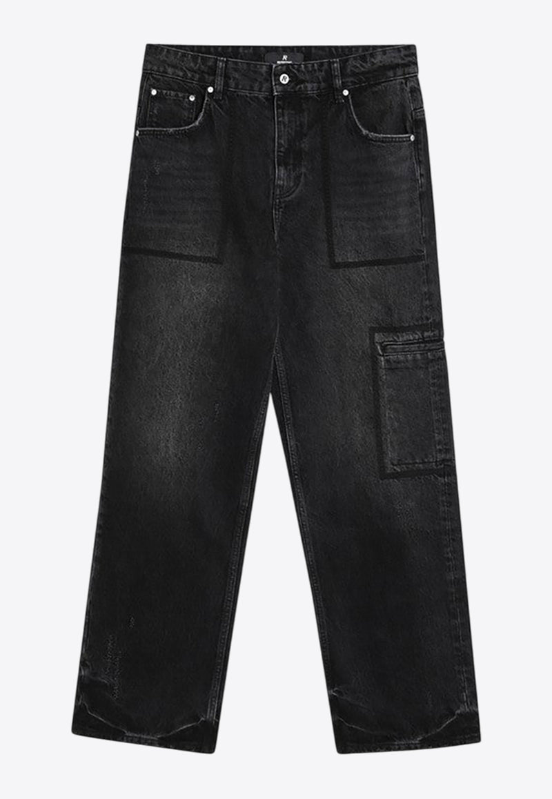 Represent Faded Straight-Leg Jeans Black MLM61042DE/Q_REPRE-01