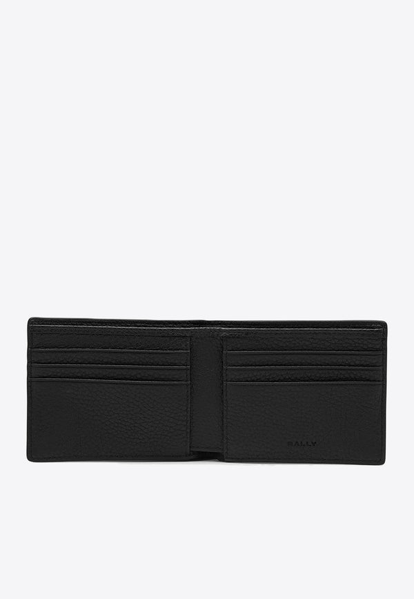 Bally Logo Stripe Leather Bi-Fold Wallet Black MLW03GVT434/O_BALLY-I921P