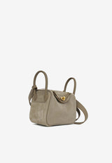 Mini Lindy 20 in Gris Caillou Grizzly and Etoupe Swift with Gold Hardware