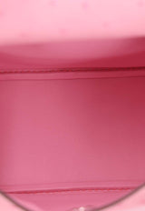 Mini Lindy 20 in Rose Bubblegum Ostrich Leather with Palladium Hardware