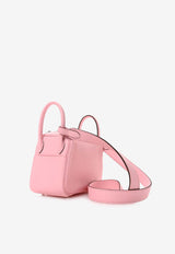 Mini Lindy 20 Verso in Rose Sakura and Gris Perle Taurillon Clemence with Palladium Hardware