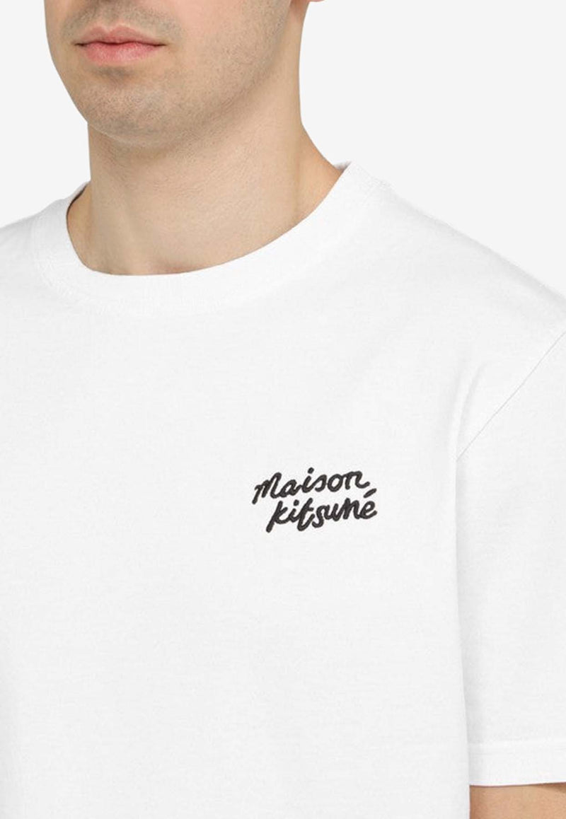 Maison Kitsuné Logo-Embroidered Crewneck T-shirt MM00126KJ0118/O_KIT-M186