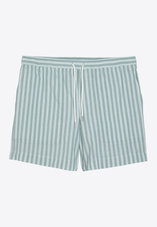 Maison Kitsuné Striped Drawstring Shorts Blue MM01407WC2048/O_KIT-S409