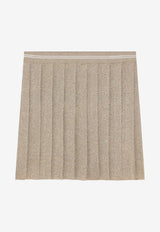 Miu Miu Lurex Pleated Mini Skirt Gold MMG529OOO159F/Q_MIU-F0056