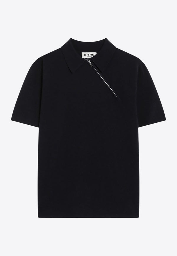 Miu Miu Cashmere Polo T-shirt Navy MML00XOOO18A9/R_MIU-F0008
