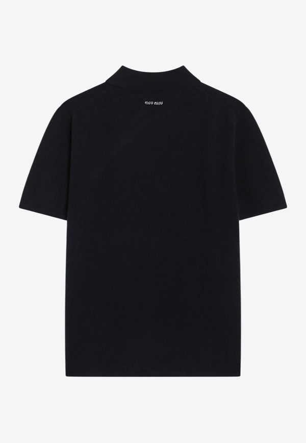 Miu Miu Cashmere Polo T-shirt Navy MML00XOOO18A9/R_MIU-F0008