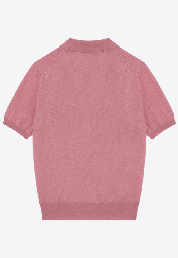 Miu Miu Cashmere and Silk Polo T-shirt Mauve MML997OOO15RN/P_MIU-F0203