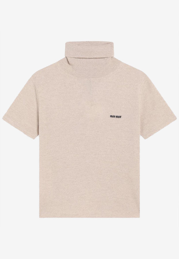Miu Miu Turtleneck Cashmere Knit Top Sand MMR452OOO18A9/R_MIU-F0036