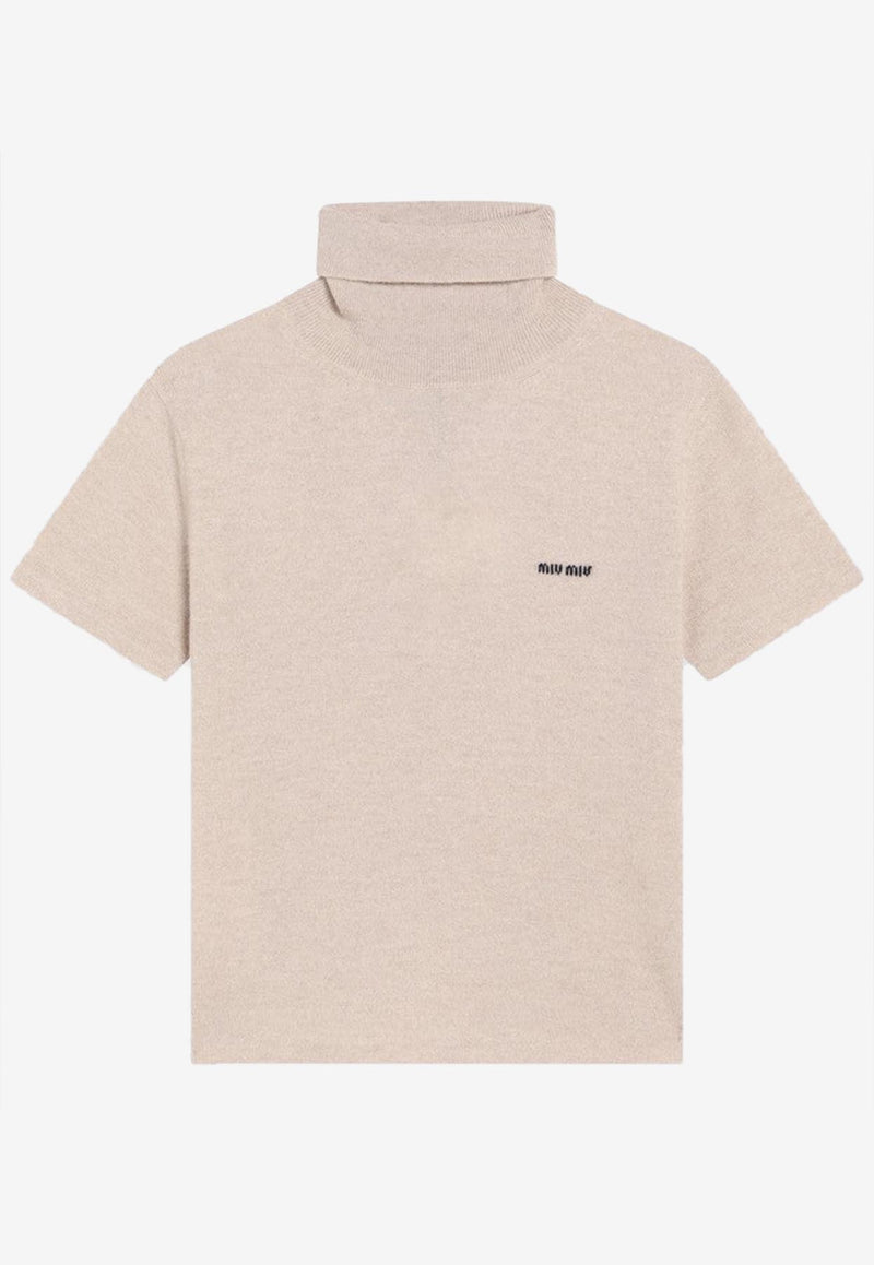 Miu Miu Turtleneck Cashmere Knit Top Sand MMR452OOO18A9/R_MIU-F0036