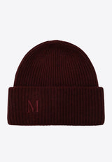 Max Mara Embroidered M Cashmere Beanie Raspberry MMRETINAWS/R_MAXM-036