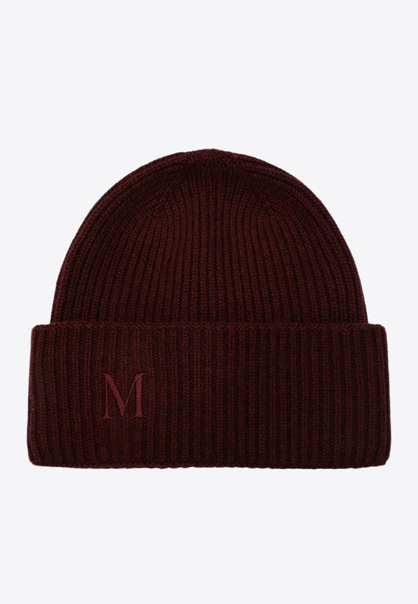 Max Mara Embroidered M Cashmere Beanie Raspberry MMRETINAWS/R_MAXM-036